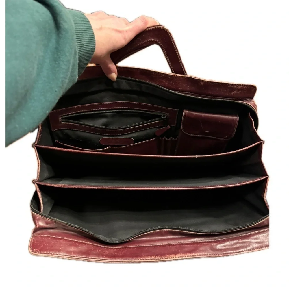 Simon of California vintage leather briefcase